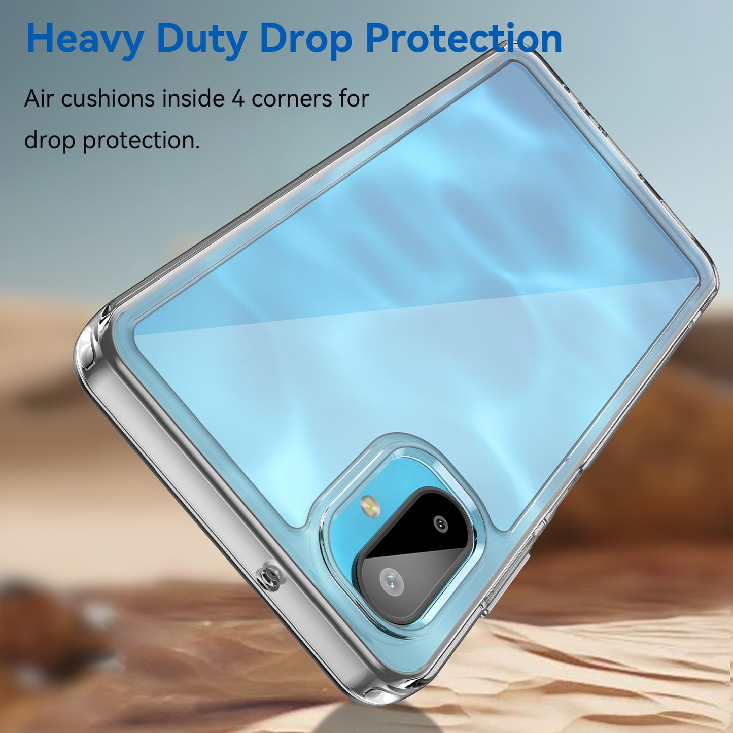 For Samsung Galaxy F06 5G Clear Phone Case WANLONFENG MF2 Series TPU Acrylic Cover with 2Pcs Tempered Glass - Transparent