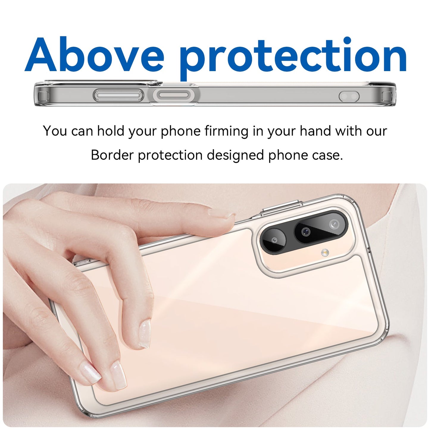 For Samsung Galaxy M16 5G Clear Phone Case WANLONFENG MF2 Series TPU Acrylic Cover with 2Pcs Tempered Glass - Transparent