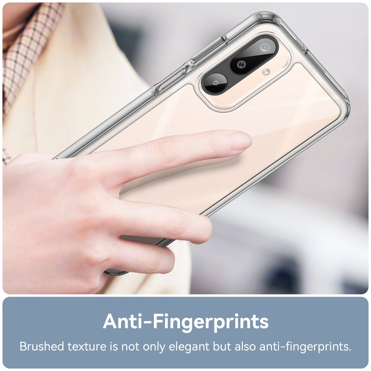 For Samsung Galaxy M16 5G Clear Phone Case WANLONFENG MF2 Series TPU Acrylic Cover with 2Pcs Tempered Glass - Transparent