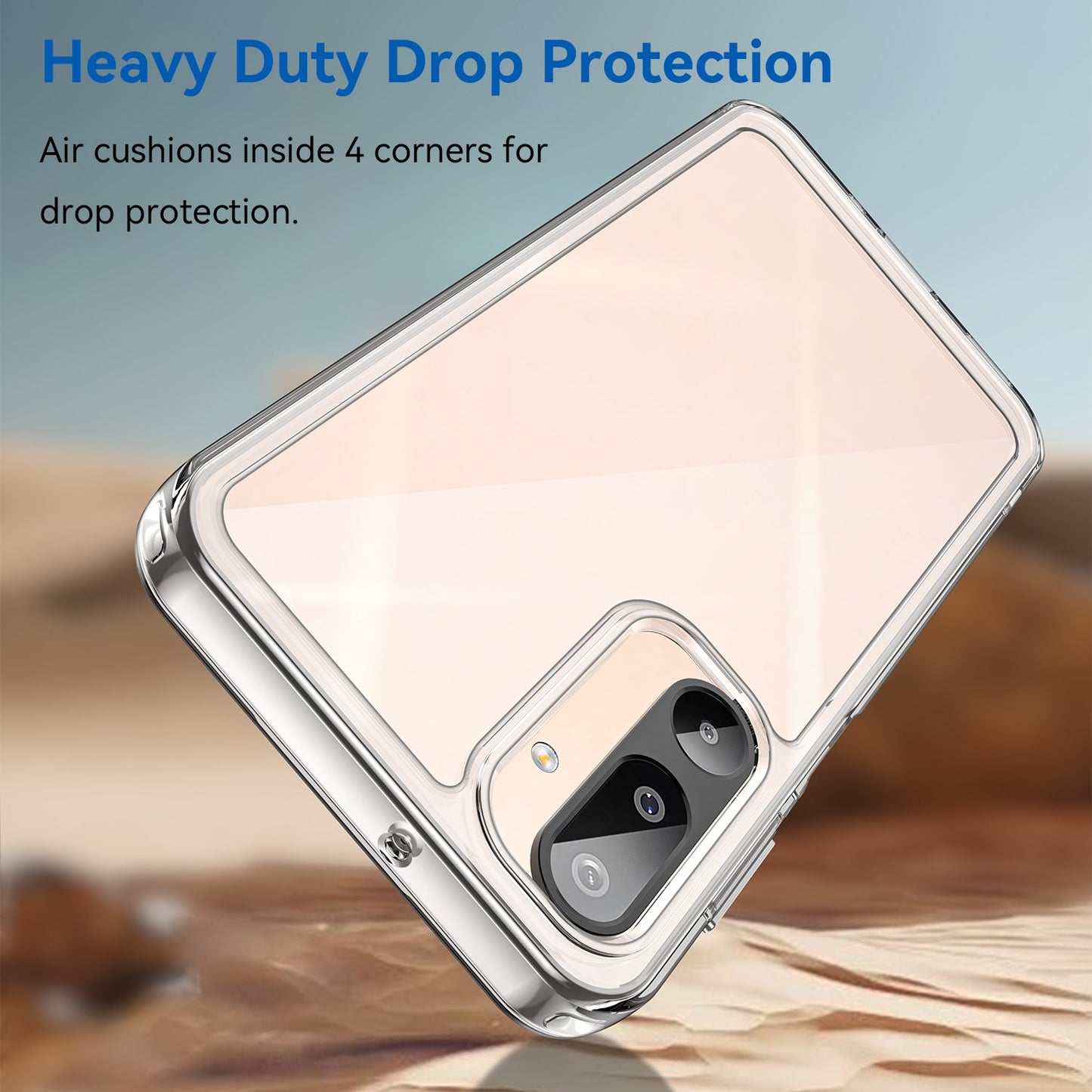For Samsung Galaxy M16 5G Case WANLONFENG MF Series TPU Acrylic Clear Phone Cover with Tempered Glass Film - Transparent