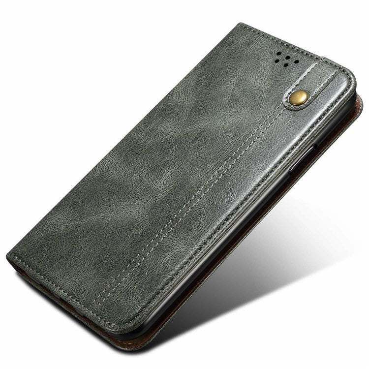 For Samsung Galaxy M56 5G Case Crazy Horse Texture Waxy Leather Wallet Stand Phone Cover - Green