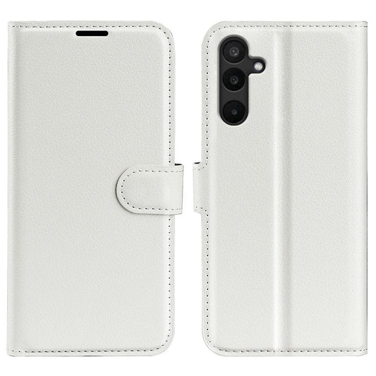 For Samsung Galaxy M16 5G Case Litchi Texture Shockproof Leather Wallet Phone Cover - White