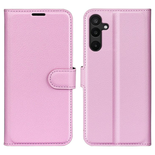 For Samsung Galaxy M16 5G Case Litchi Texture Shockproof Leather Wallet Phone Cover - Pink