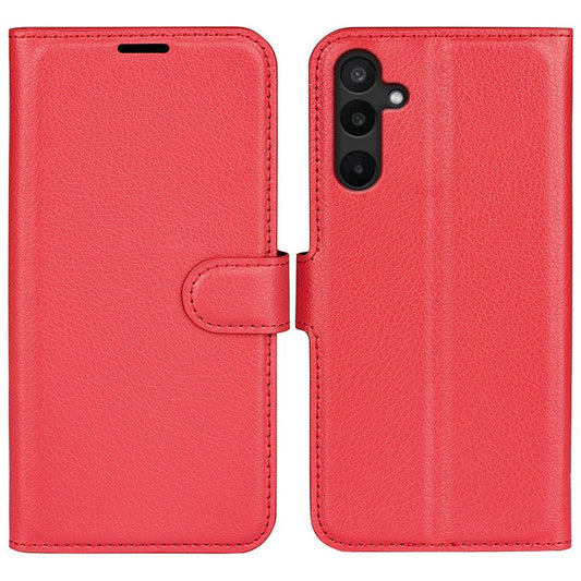For Samsung Galaxy M16 5G Case Litchi Texture Shockproof Leather Wallet Phone Cover - Red