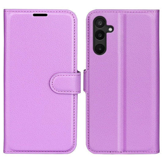 For Samsung Galaxy M16 5G Case Litchi Texture Shockproof Leather Wallet Phone Cover - Purple