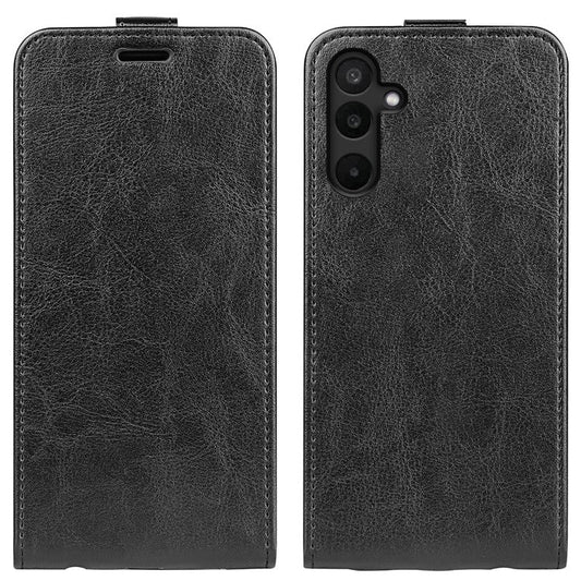 For Samsung Galaxy M16 5G Case with Card Slots Vertical Flip Leather Phone Cover - Black