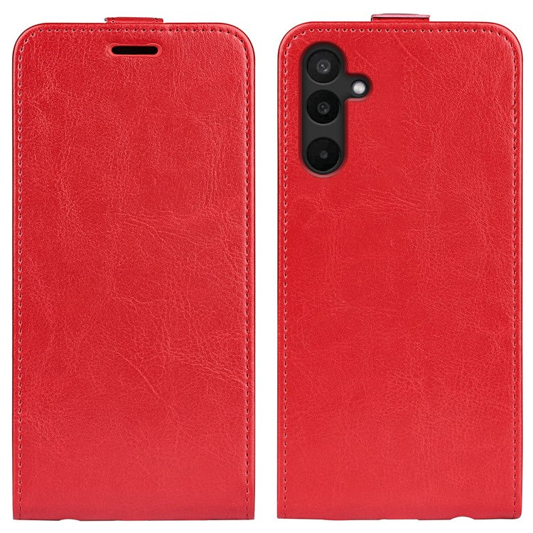 For Samsung Galaxy M16 5G Case with Card Slots Vertical Flip Leather Phone Cover - Red