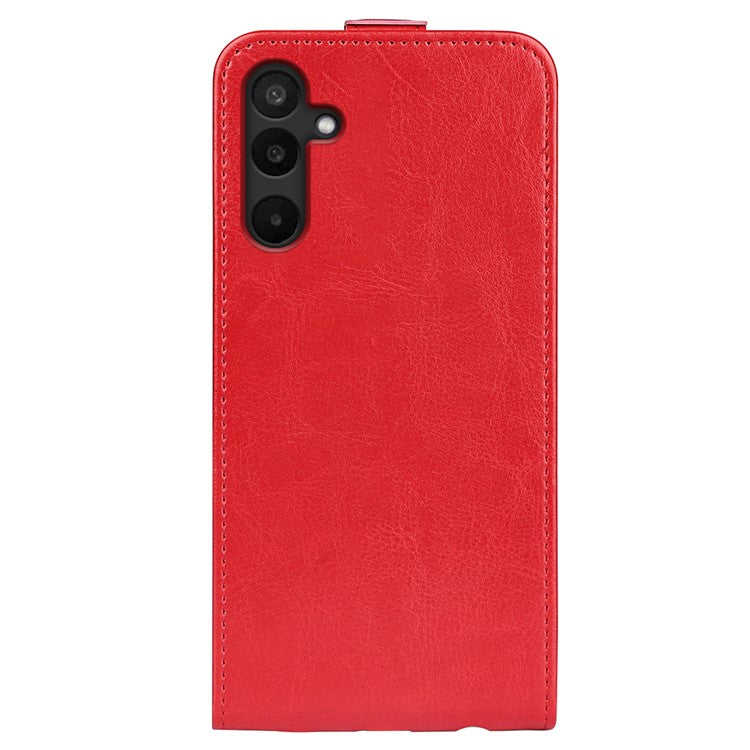 For Samsung Galaxy M16 5G Case with Card Slots Vertical Flip Leather Phone Cover - Red