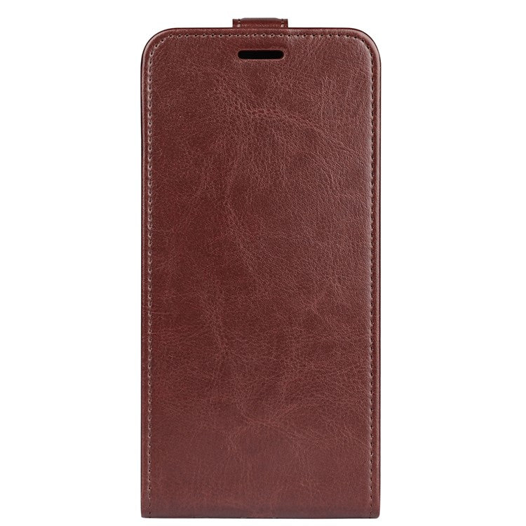 For Samsung Galaxy M16 5G Case with Card Slots Vertical Flip Leather Phone Cover - Brown