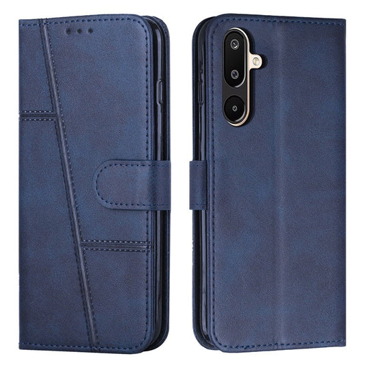 For Samsung Galaxy F16 5G / M16 5G Case Leather Stand Protective Phone Cover - Blue