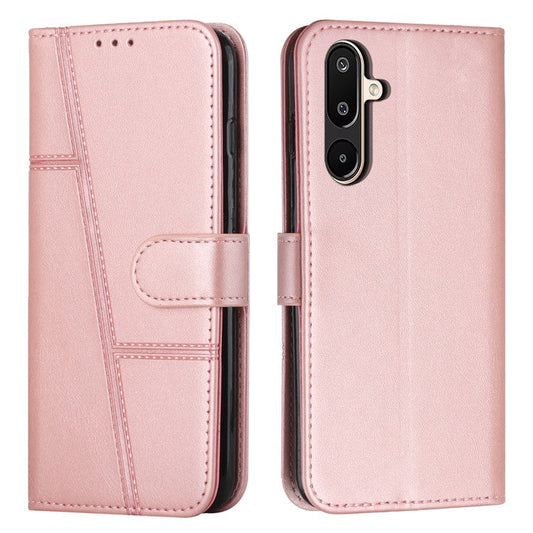 For Samsung Galaxy F16 5G / M16 5G Case Leather Stand Protective Phone Cover - Rose Gold