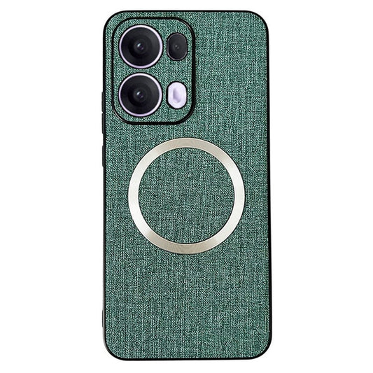 For Oppo Reno13 Pro 5G Case Drop-Proof TPU + Cloth Back Phone Cover Compatible with MagSafe - Green