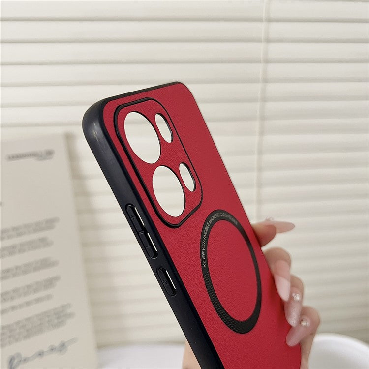 For Oppo Reno13 Pro 5G Case Anti-Drop PU Leather + TPU Cover Compatible with MagSafe - White