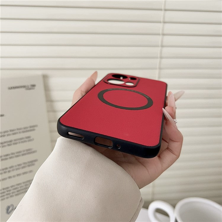 For Oppo Reno13 Pro 5G Case Anti-Drop PU Leather + TPU Cover Compatible with MagSafe - Black