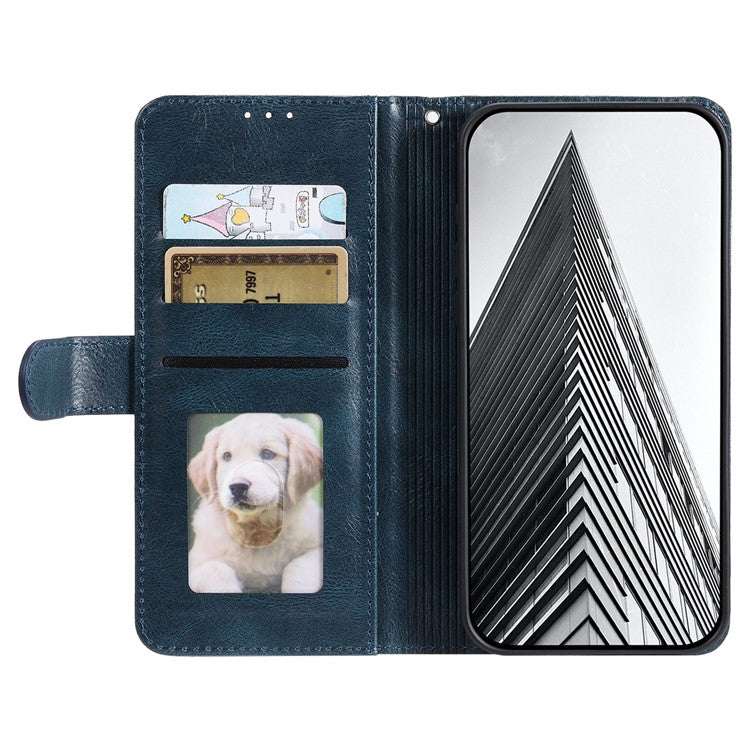 013 Style For Oppo Reno13 Pro 5G Case PU Leather Anti-Fall Phone Cover with 6 Card Slots - Blackish Green