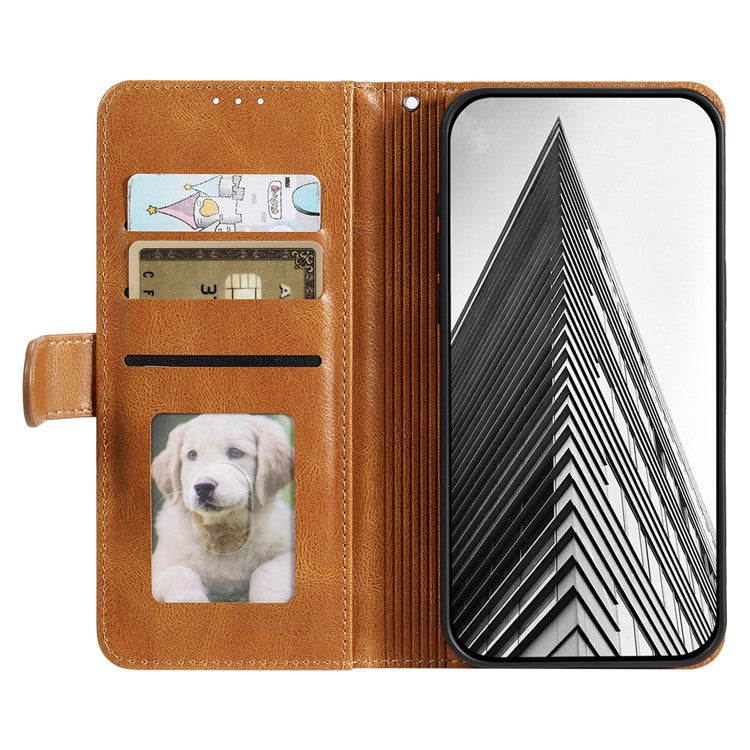 013 Style For Oppo Reno13 Pro 5G Case PU Leather Anti-Fall Phone Cover with 6 Card Slots - Brown