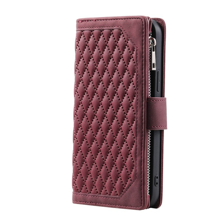 Style 005 For Oppo Reno13 Pro 5G Wallet Case Rhombus Stitching Line PU Leather Phone Cover - Yellow