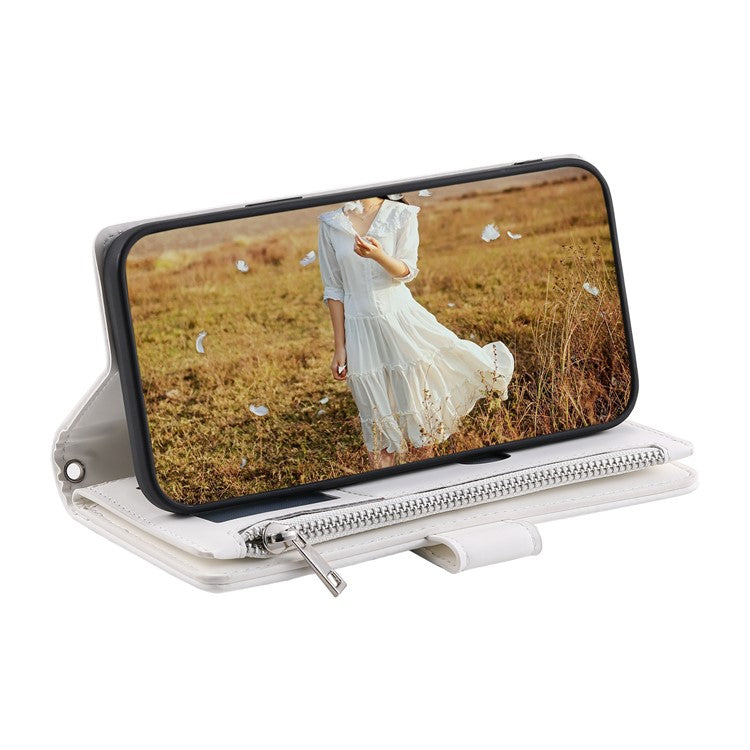 Style 005 For Oppo Reno13 Pro 5G Wallet Case Rhombus Stitching Line PU Leather Phone Cover - White