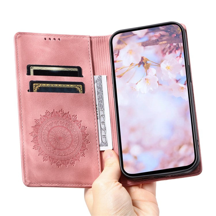 Style-010 For Oppo Reno13 Pro 5G Case Magnetic Closing Leather Phone Cover Pattern Imprinted - Rose Gold