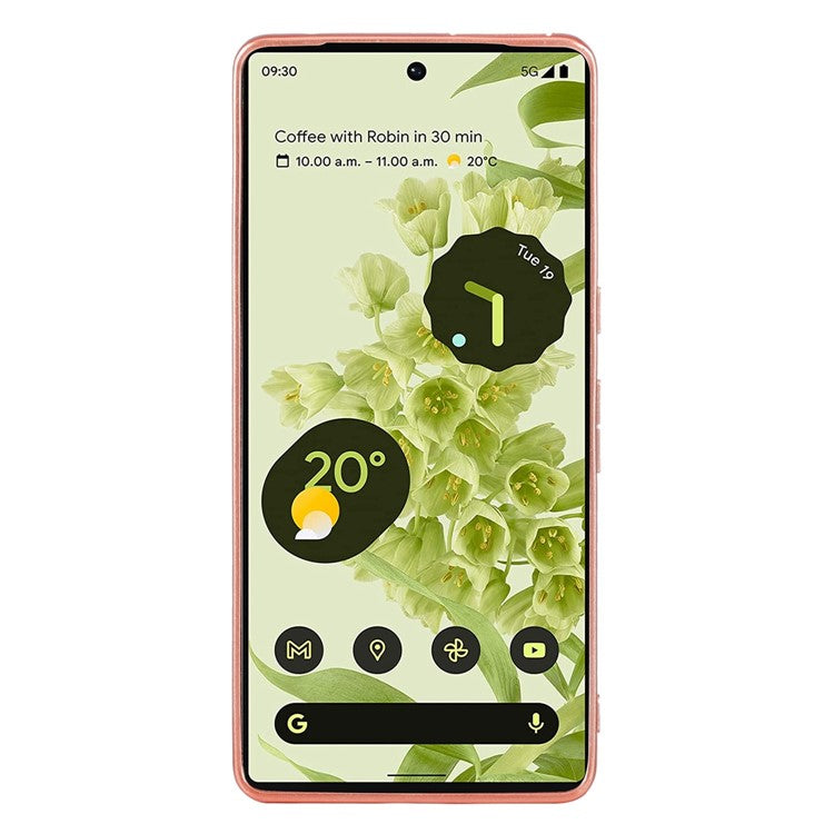 For Google Pixel 7 Pro 5G Shiny Glitter Sequins Phone Protective Case Electroplating TPU Frame Hard PC Back Cover - Rose Gold