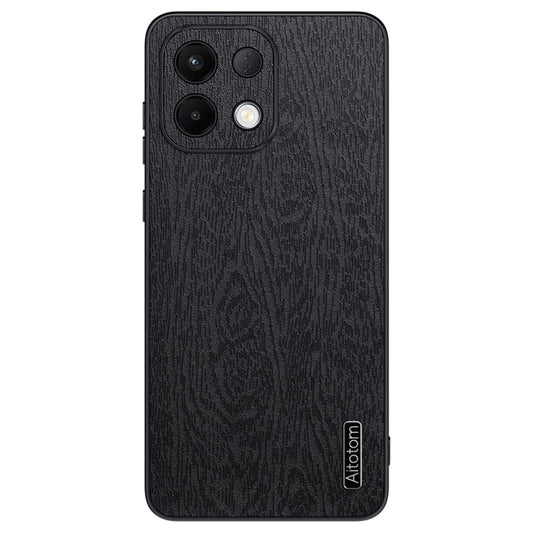Wood Texture Case For Oppo K13 5G  /  K13x  /  K12s (China) PU Leather Coated PC TPU Phone Cover - Black