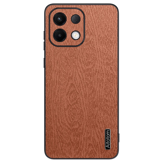 Wood Texture Case For Oppo K13 5G  /  K13x  /  K12s (China) PU Leather Coated PC TPU Phone Cover - Brown