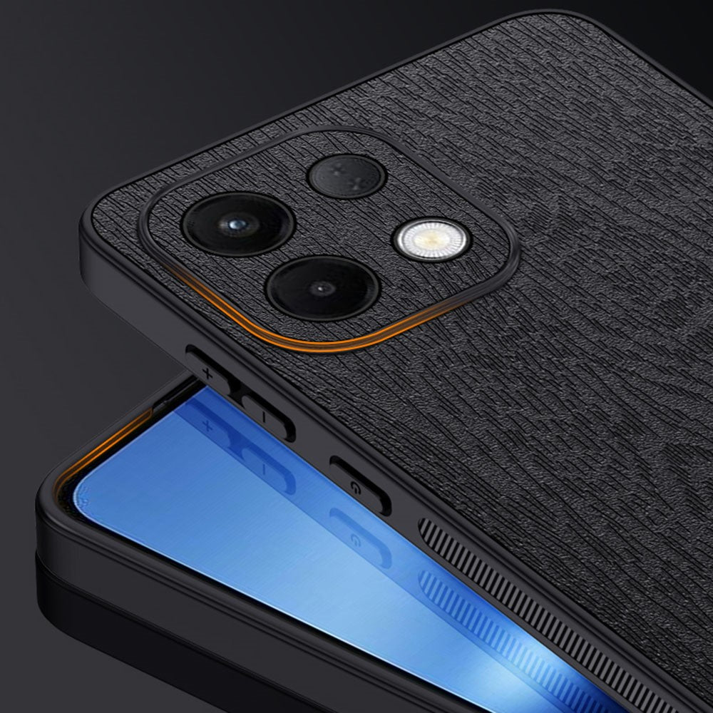 Wood Texture Case For Oppo K13 5G  /  K13x  /  K12s (China) PU Leather Coated PC TPU Phone Cover - Grey