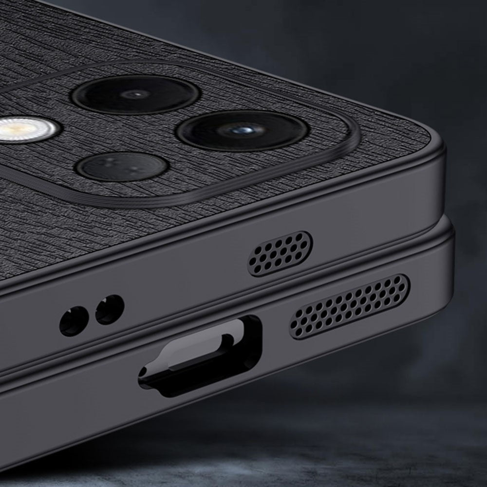 Wood Texture Case For Oppo K13 5G  /  K13x  /  K12s (China) PU Leather Coated PC TPU Phone Cover - Grey
