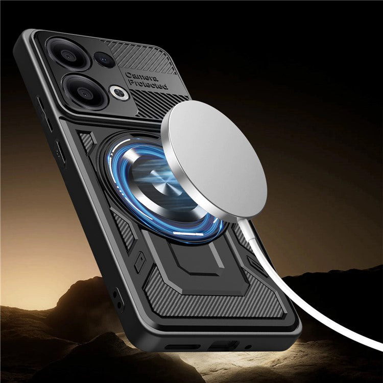 For Oppo Reno13 5G (Global) Magnetic Case Rotating Kickstand TPU + PC Phone Cover - Red