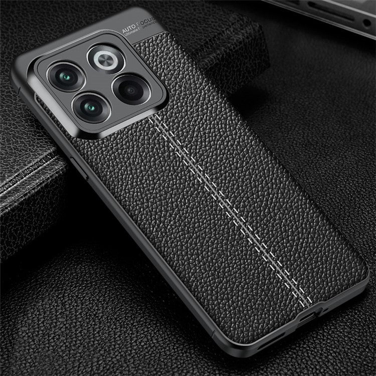 For OnePlus Ace Pro 5G / 10T 5G Litchi Texture Anti-dust Phone Case Shell Shock-Absorption TPU Cover - Black