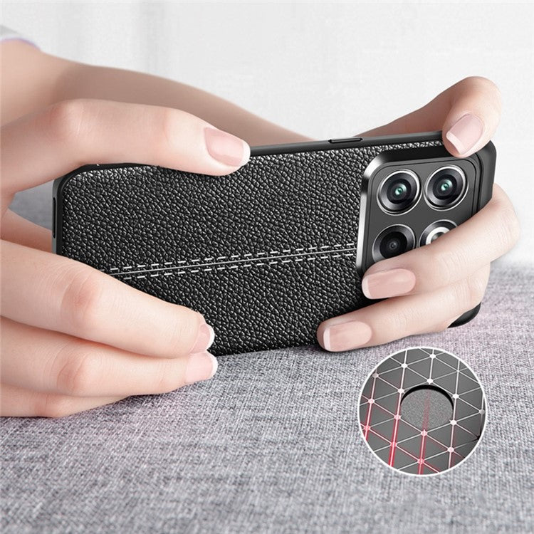 For OnePlus Ace Pro 5G / 10T 5G Litchi Texture Anti-dust Phone Case Shell Shock-Absorption TPU Cover - Black