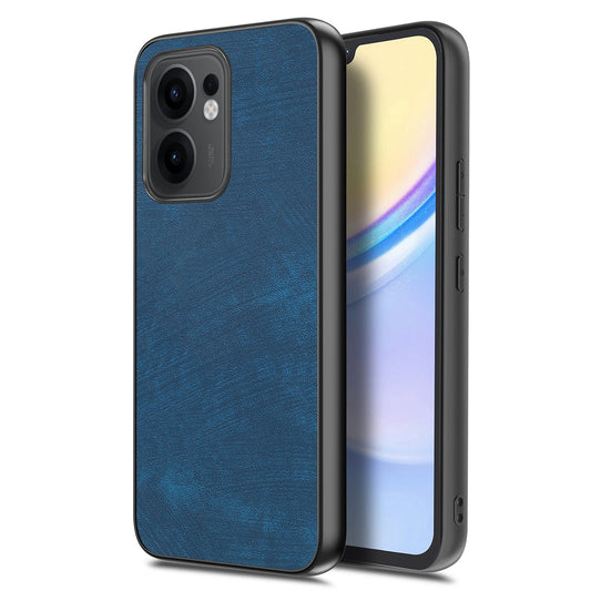 For Oppo Reno13 F 5G Case Shockproof Slim Retro Leather Phone Back Cover - Blue
