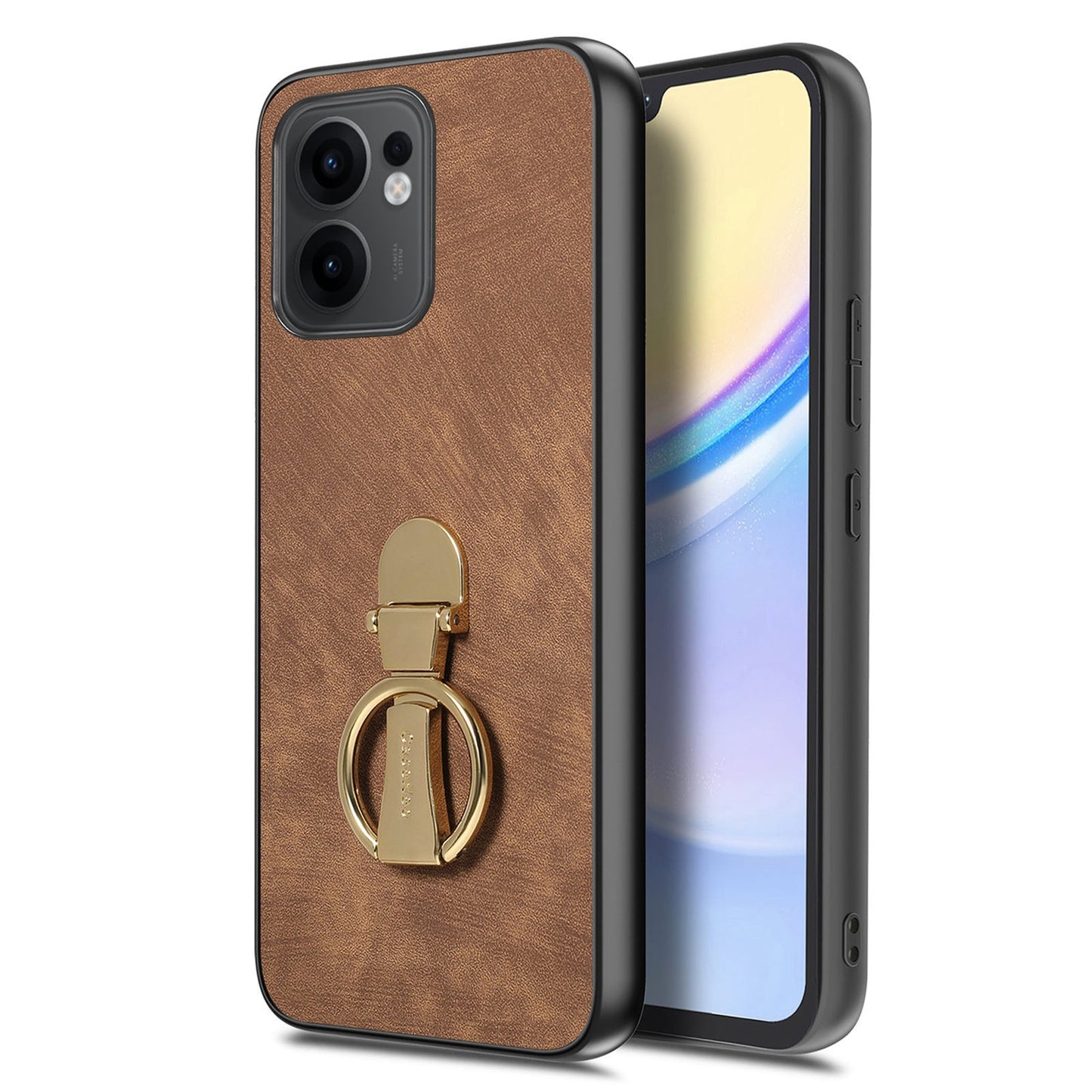 CASENEO D22 For Oppo Reno13 F 5G Case Folding Kickstand Retro Leather Back Phone Cover - Brown