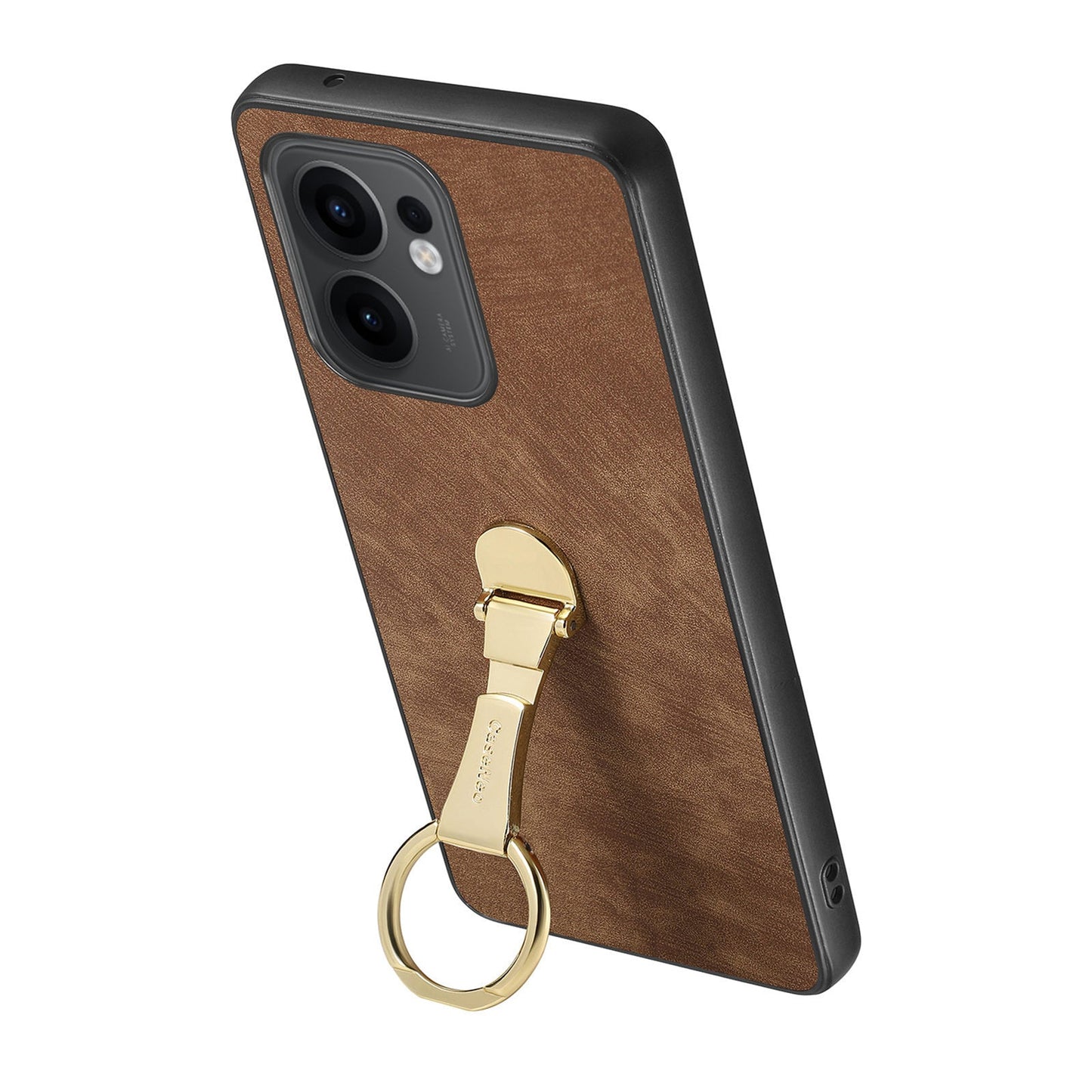 CASENEO D22 For Oppo Reno13 F 5G Case Folding Kickstand Retro Leather Back Phone Cover - Brown