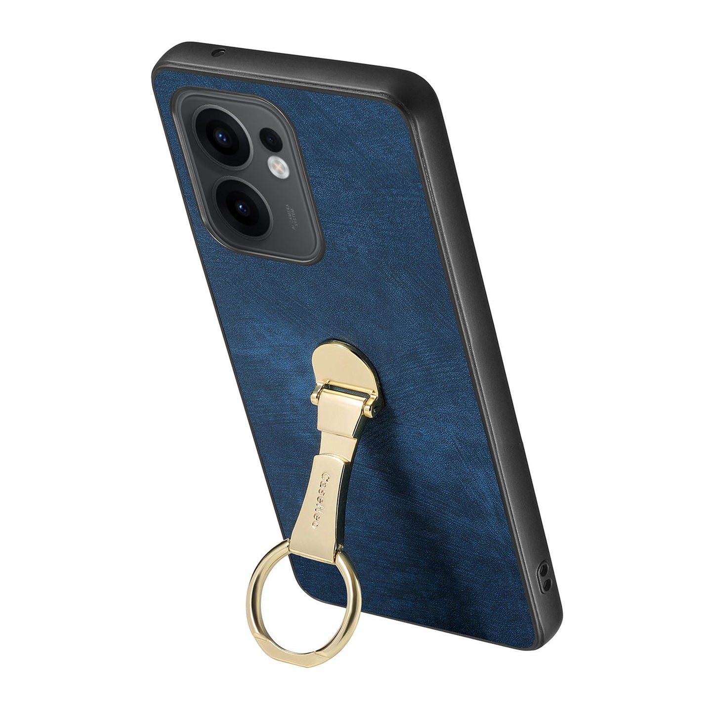 CASENEO D22 For Oppo Reno13 F 5G Case Folding Kickstand Retro Leather Back Phone Cover - Blue