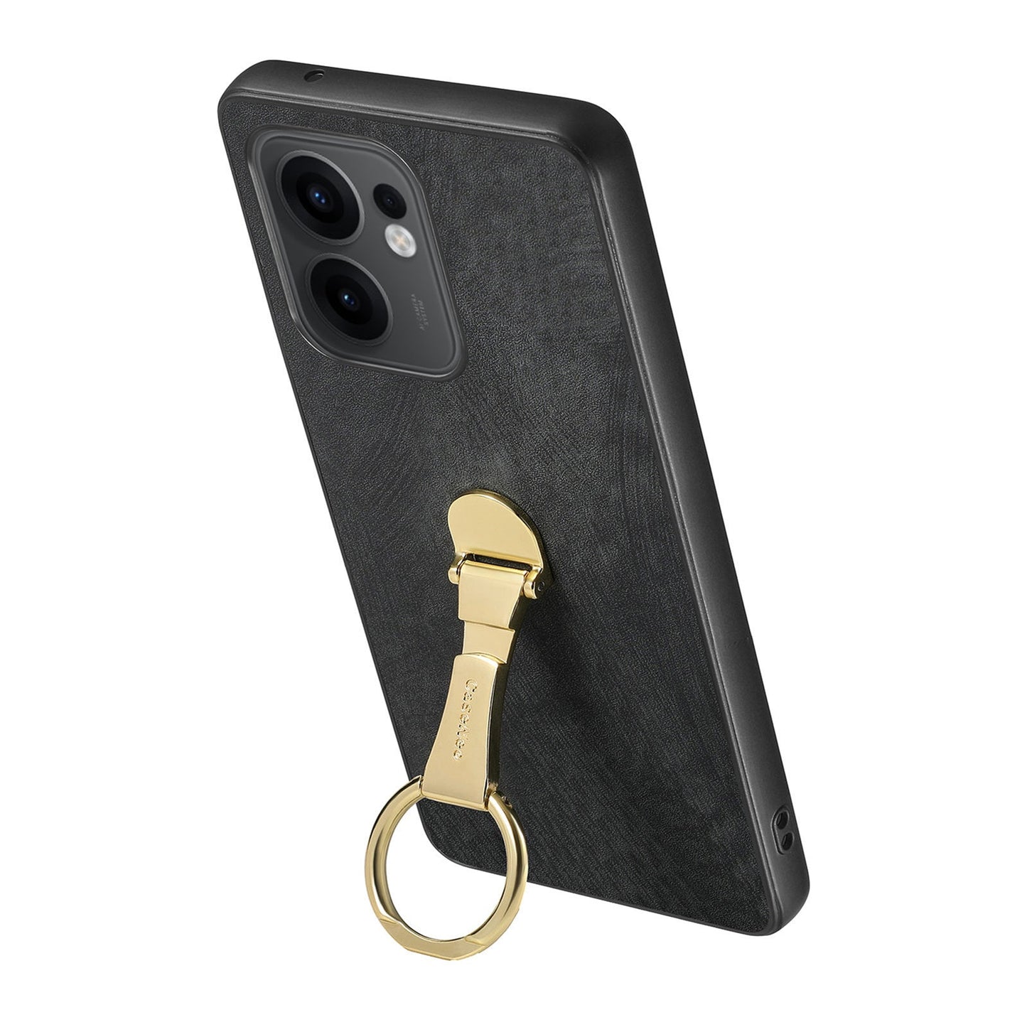 CASENEO D22 For Oppo Reno13 F 5G Case Folding Kickstand Retro Leather Back Phone Cover - Black