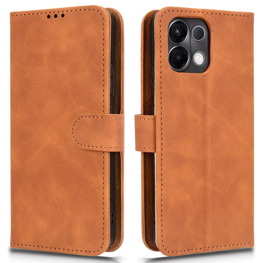 Leather Case For Oppo K13 5G  /  K13x  /  K12s (China) Skin Feel Anti Drop Wallet Flip Phone Cover - Brown