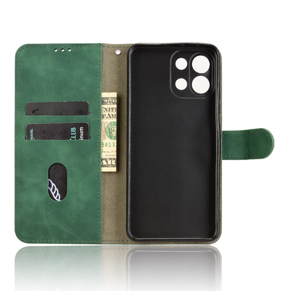 Leather Case For Oppo K13 5G  /  K13x  /  K12s (China) Skin Feel Anti Drop Wallet Flip Phone Cover - Green