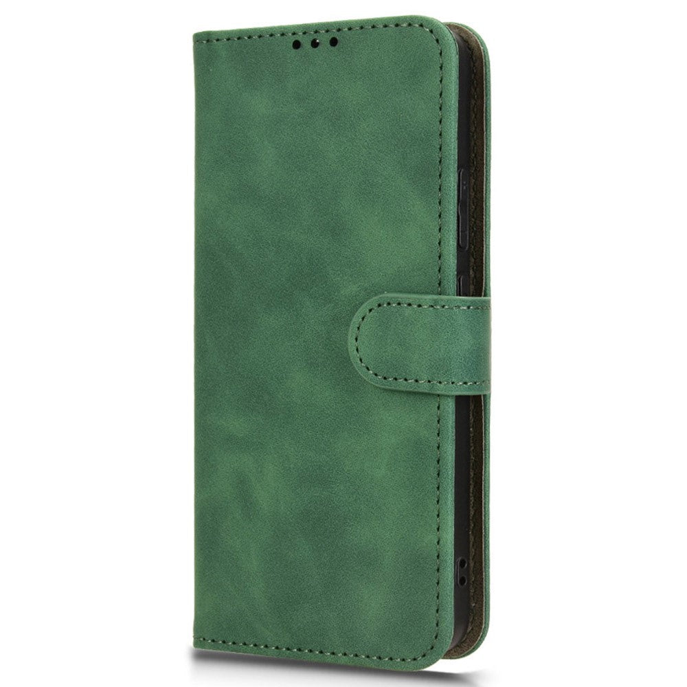 Leather Case For Oppo K13 5G  /  K13x  /  K12s (China) Skin Feel Anti Drop Wallet Flip Phone Cover - Green