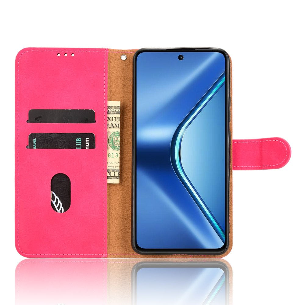 Leather Case For Oppo K13 5G  /  K13x  /  K12s (China) Skin Feel Anti Drop Wallet Flip Phone Cover - Rose