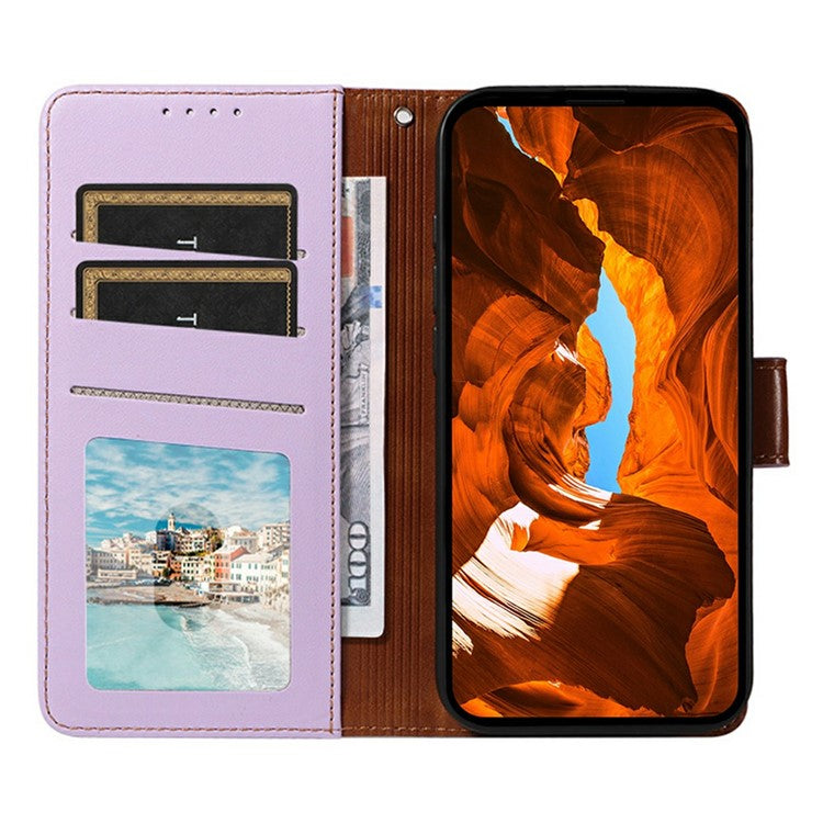 For Oppo Reno13 F 5G Case RFID Blocking Leather Wallet Flip Phone Cover with Wrist Strap - Lavender Purple
