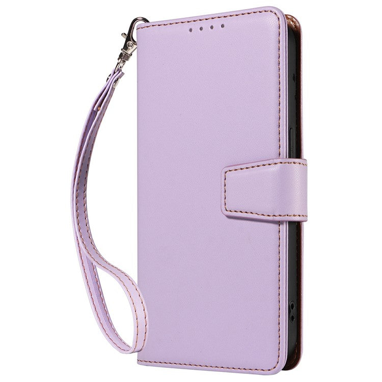 For Oppo Reno13 F 5G Case RFID Blocking Leather Wallet Flip Phone Cover with Wrist Strap - Lavender Purple