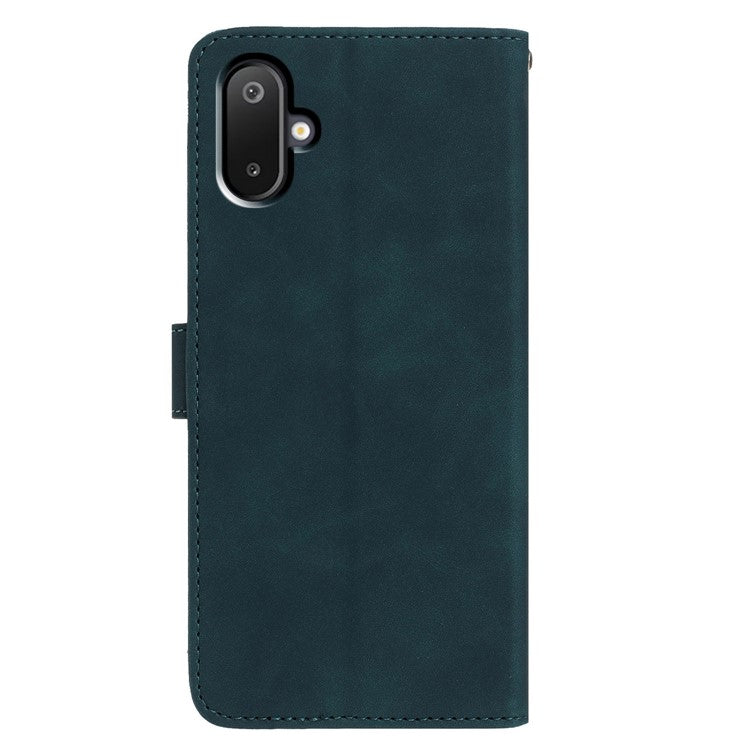 For Samsung Galaxy M06 5G  /  F06 5G Case Butterfly Flower Imprinted PU Leather Wallet Stand Phone Cover - Green