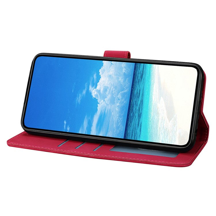 For Samsung Galaxy M06 5G  /  F06 5G Case Butterfly Flower Imprinted PU Leather Wallet Stand Phone Cover - Rose