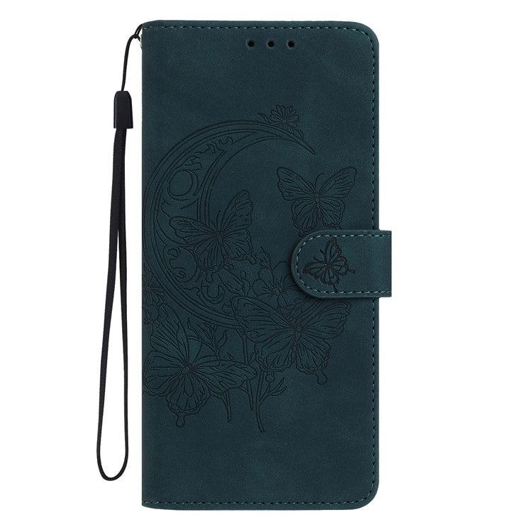 For Samsung Galaxy M16 5G  /  F16 5G Case Butterfly Flower Imprinted PU Leather Wallet Stand Phone Cover - Green