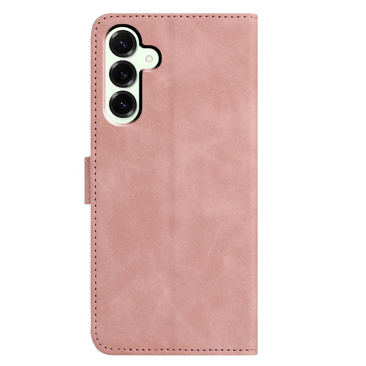 For Samsung Galaxy M16 5G  /  F16 5G Case Butterfly Flower Imprinted PU Leather Wallet Stand Phone Cover - Rose Gold