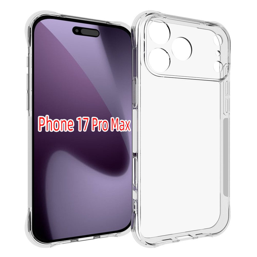 For iPhone 17 Pro Max Case WANLONFENG WL Series 2.0mm TPU Phone Cover with Tempered Glass Film - Transparent