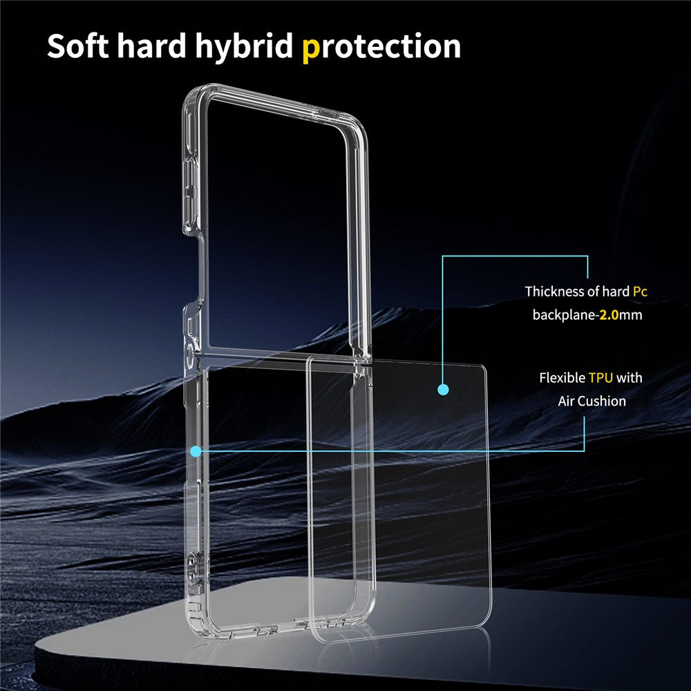 For Samsung Galaxy Z Flip7 5G Case TPU + Acrylic Clear Phone Cover, Integrated Design