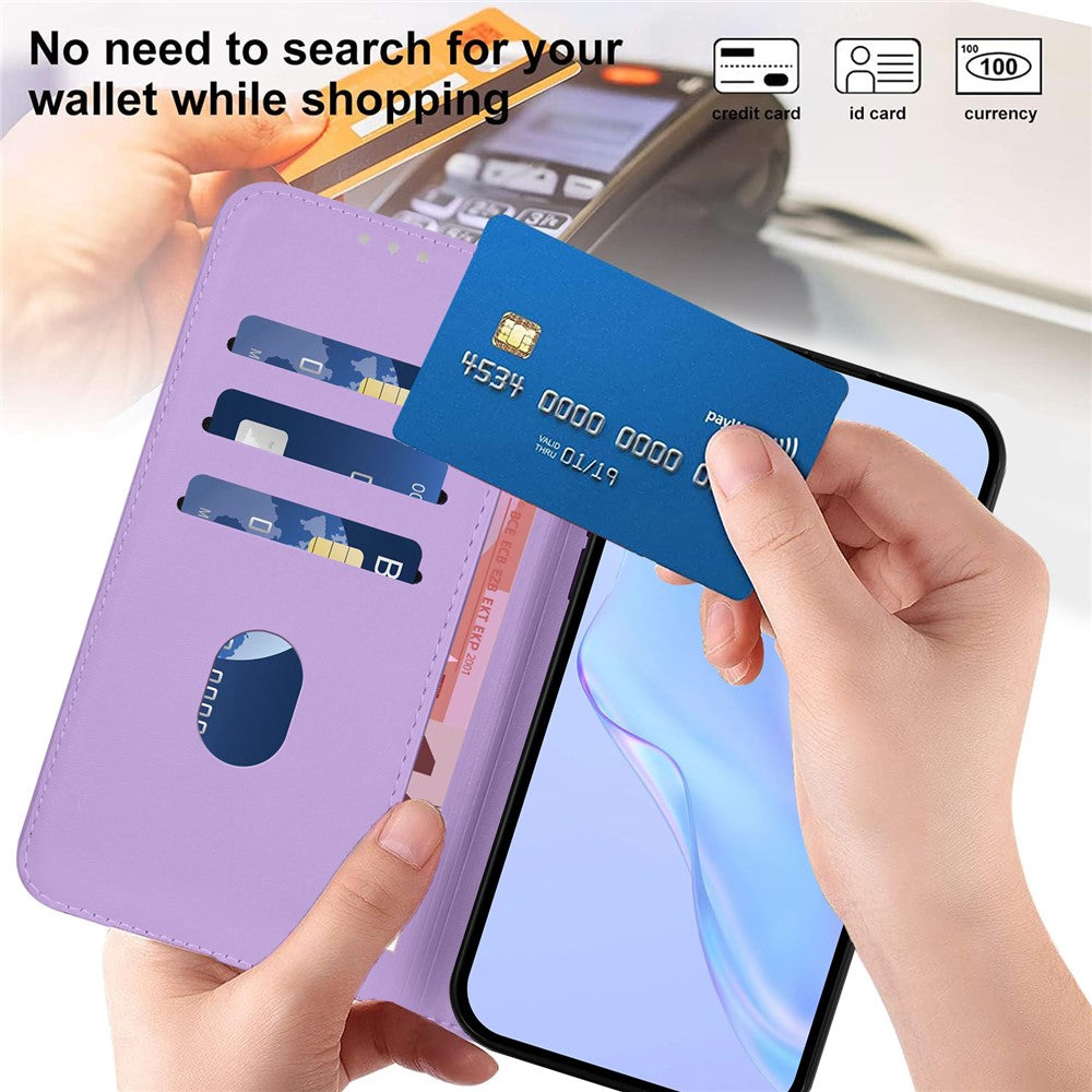 For Oppo K13 5G Case Solid Color Wallet Leather Phone Cover with Strap - Lavender