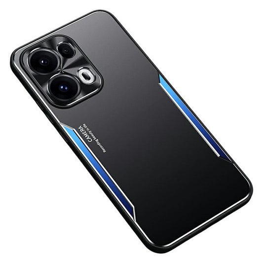 For Oppo Reno13 Pro 5G Case Aluminum Alloy + TPU Shockproof Phone Cover - Blue